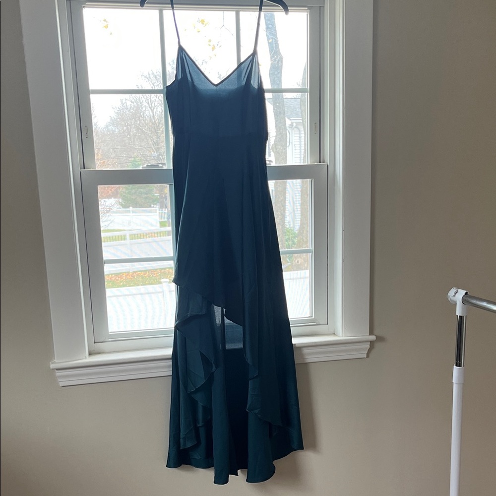 SHEIN Teal High Low Spaghetti Strap Dress